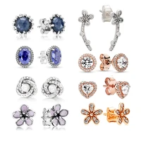 korean style 925 silver pearl earrings rose gold zircon ear clip sapphire for women 2022 luxury stainlees steel 2022 trend