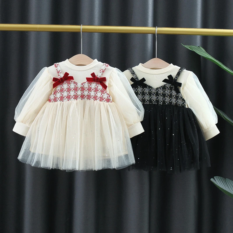 Spring Clothes New Born Baby Girls Dress Long Sleeve Elegant Dresses for 1 Year Baby Birthday Girls Clothing Outfit Wear Dress