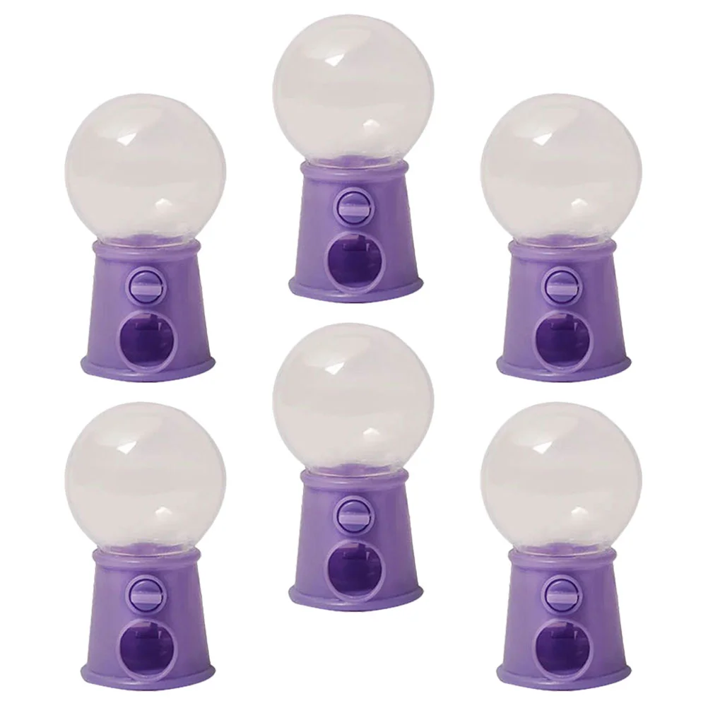 

6 Pcs Toy's Kids Junction Box Hand-eye Coordinating Plaything Mini Gumballs Machines Children Candy Purple Plastic Twisting