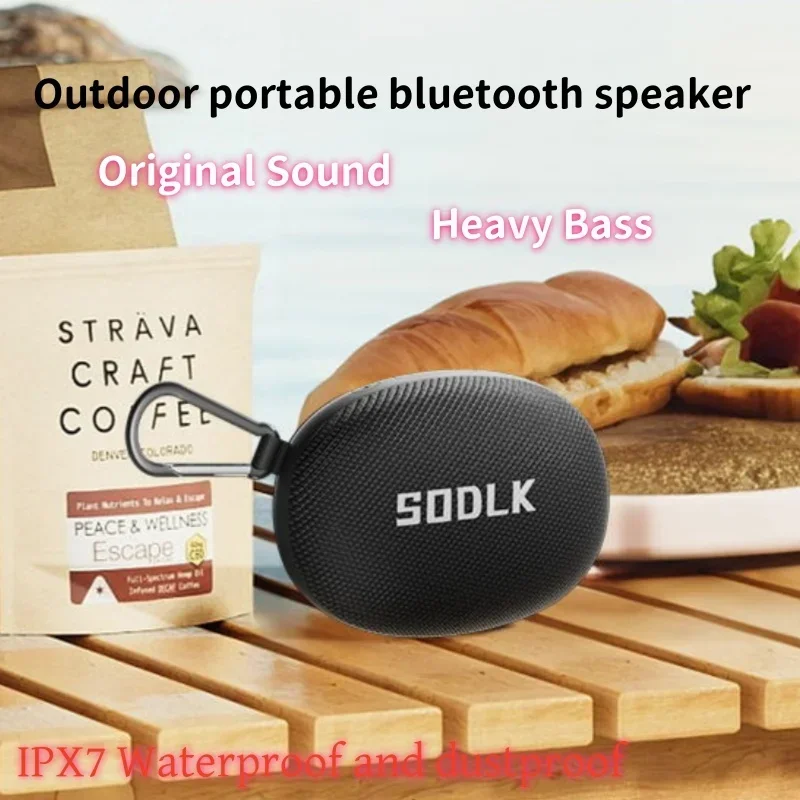Фото Портативная беспроводная Bluetooth-колонка SODLK TX7 для активного отдыха, с мощными басами, TWS, водонепроницаемая (IPX7), для походов и активного отдыха на природе. №3