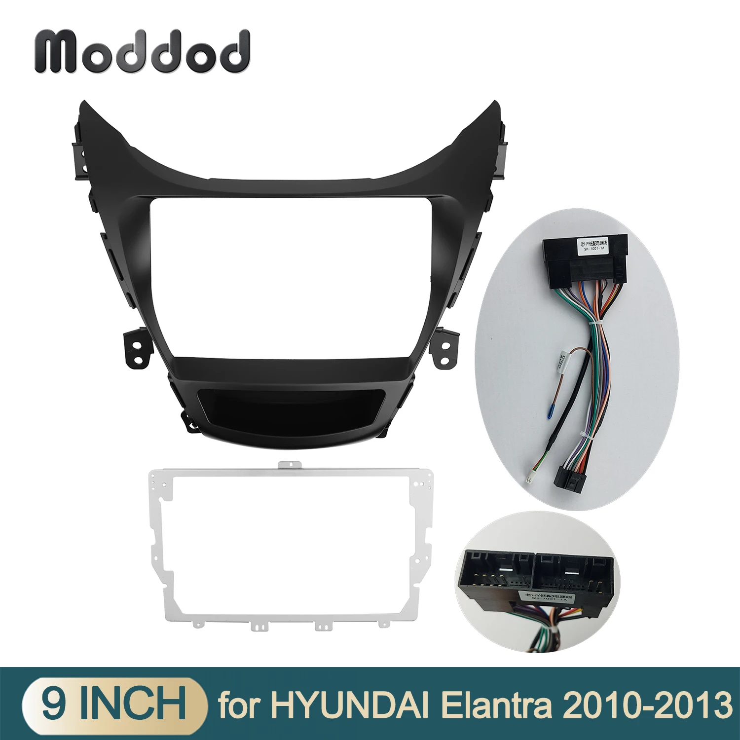 9 INCH Double Din Fascias for HYUNDAI ELANTRA 2010 Dash Mount Kit Panel Stereo GPS DVD Player Refit Install Surround Trim Frame