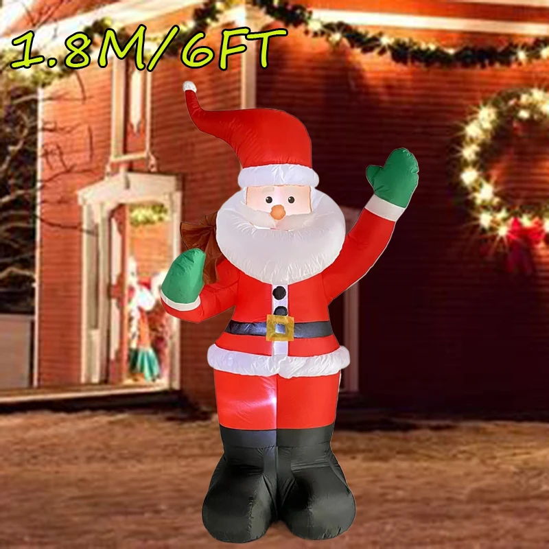 Рождественское Надувное Украшение Санта-Клауса 1 8 М/6 Футов Со Встроенным