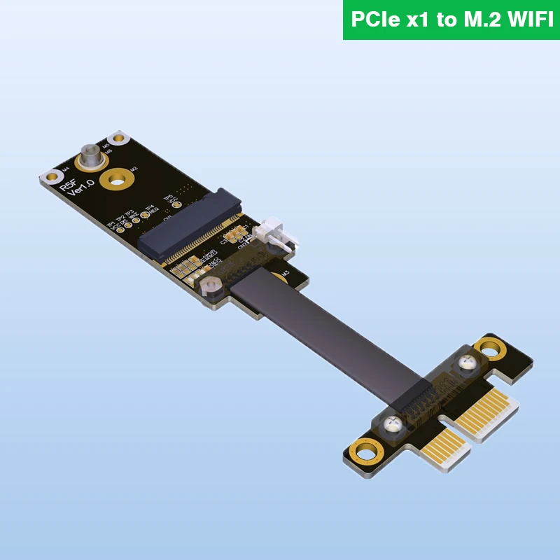 Фото М.2 А.Э. Адаптер-удлинитель Key to PCIe X1 Riser Gen3.0 Ленточный кабель беспроводной сетевой карты для ключа M2 AE A + E PCI-E 1x R15SF №1