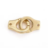 1set brass interlocking clasps long lasting plated handcuffs real 18k gold plated 25mm hole 1 5mm single 14 5x11x2mm
