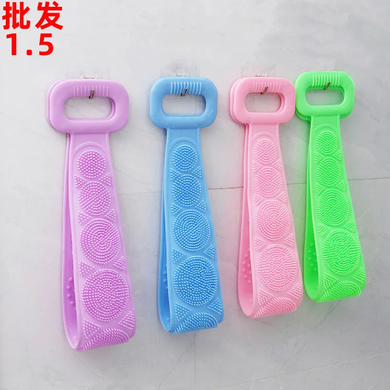 

70cm Bath towelLong strip bath towelPull back strip rubbing mud bath towelDouble-sided silicone bath towelShower gel foam
