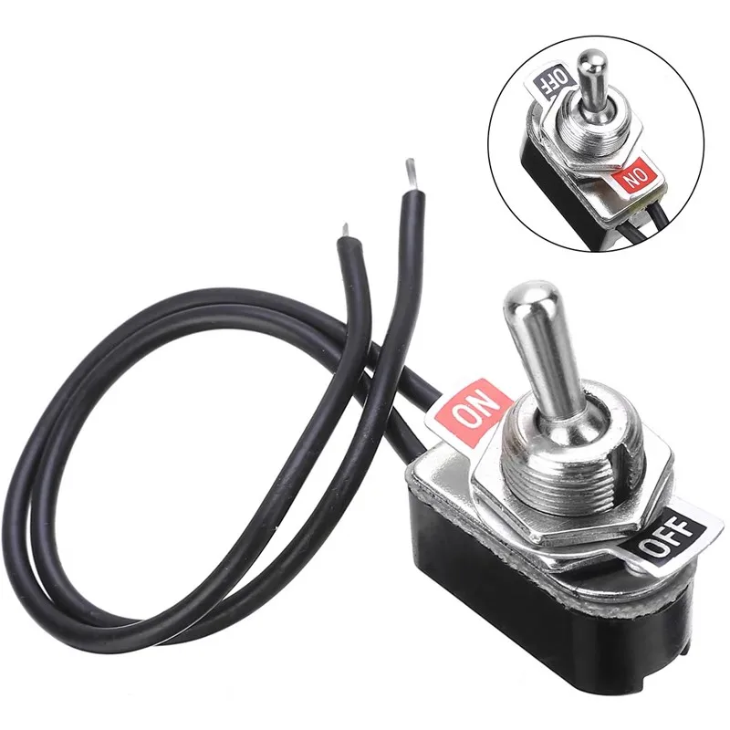 1pc 6A 250VAC KNS-1 On Off Prewired Standard Toggle Switch With Wire Cable SPST Contacts Electrical Equipment