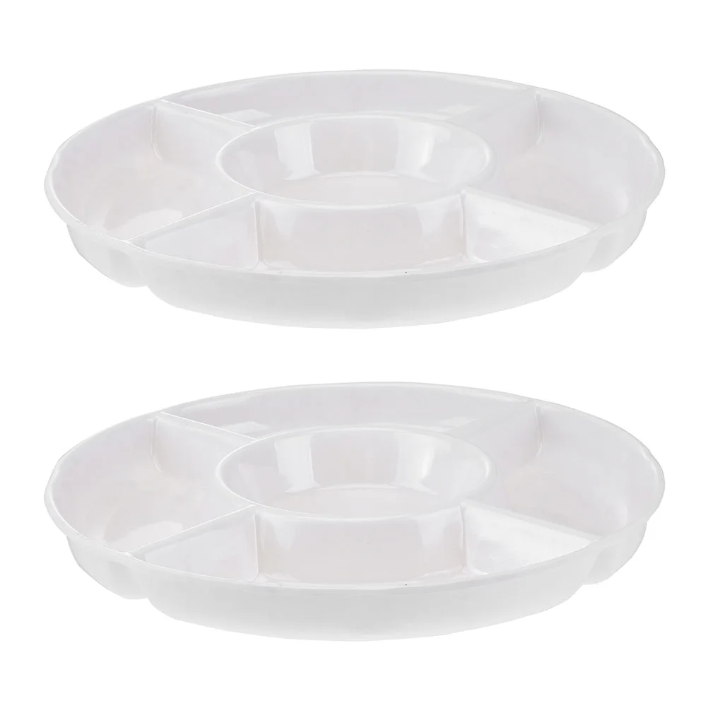 

Plate Serving Tray Divided Plates Platter Compartmentfive Melamine Snack Dinnerappetizer Dishreusable Sectional Dishes Dry