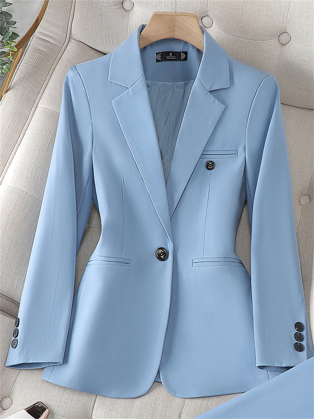 Elegant Blazer Women 2023 New in Female Long Sleeve Single Button Slim Coat Ladies Business Work Wear Formal Jacket