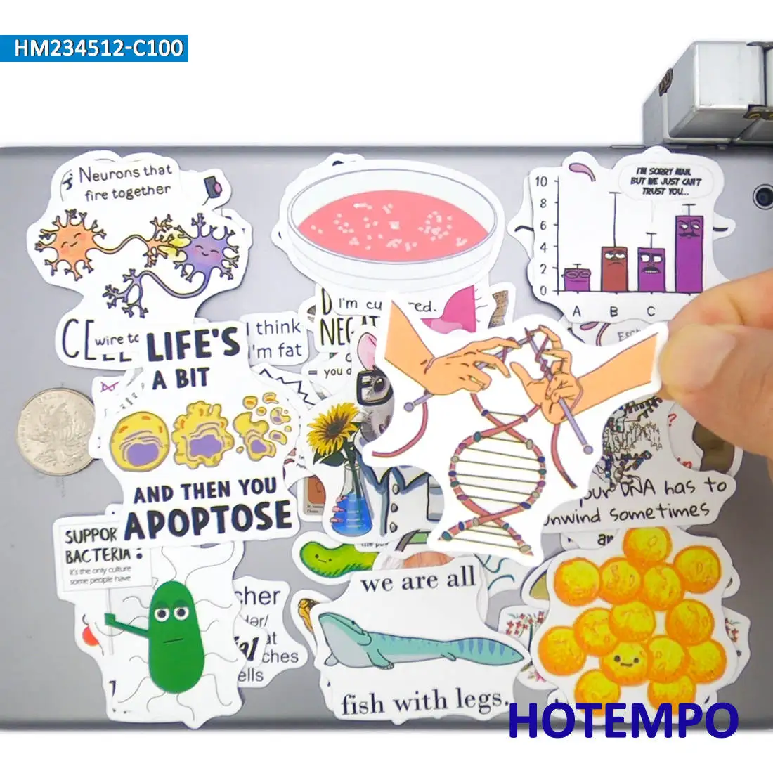 50/100 шт Забавные естественнонаучные граффити Стикеры в стиле биологии для