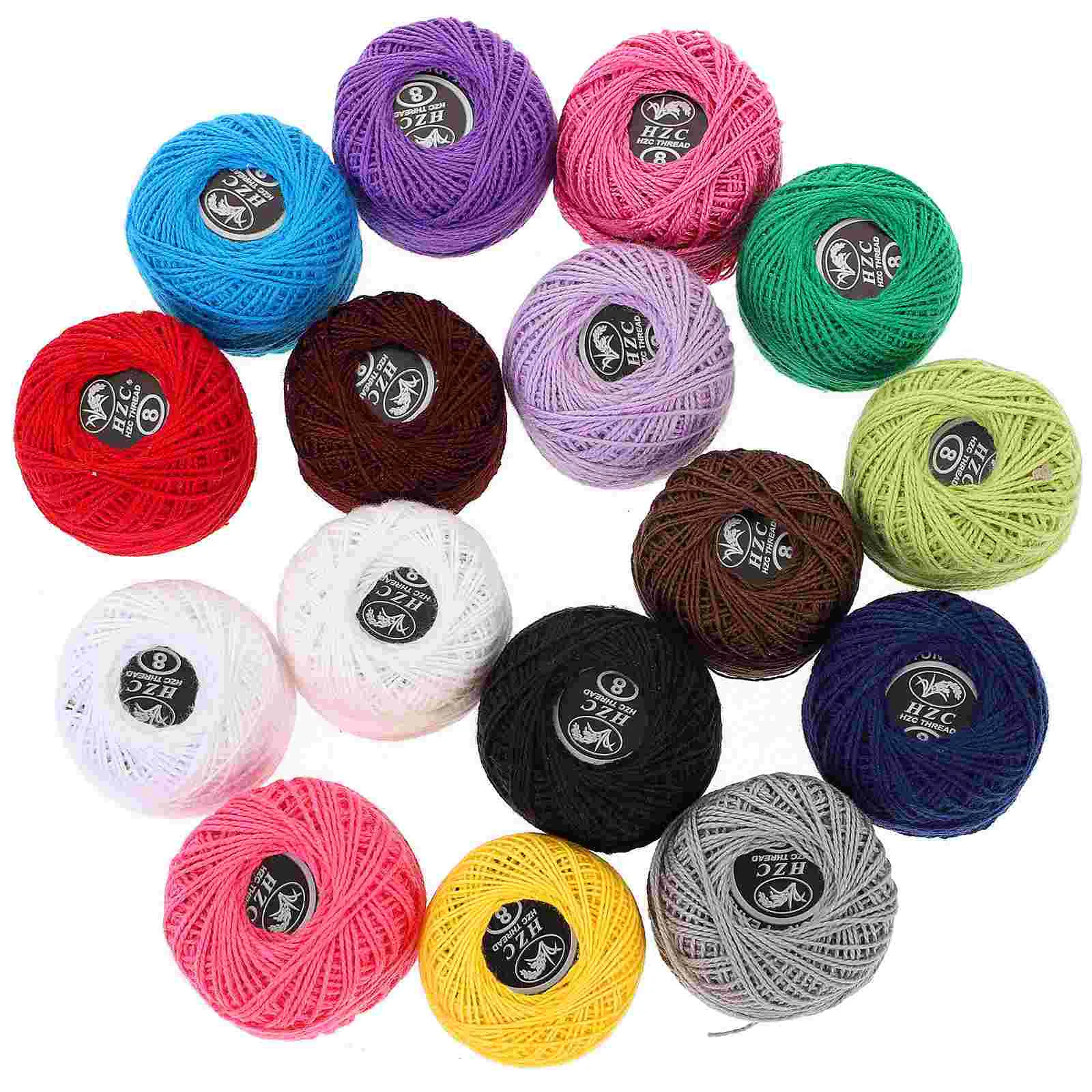 

16 Rolls Embroidery Thread Roll Colored Cotton Yarn Thread Roll Crochet Threads Cross Stitch Spool Wire Sewing Supplies ( Color