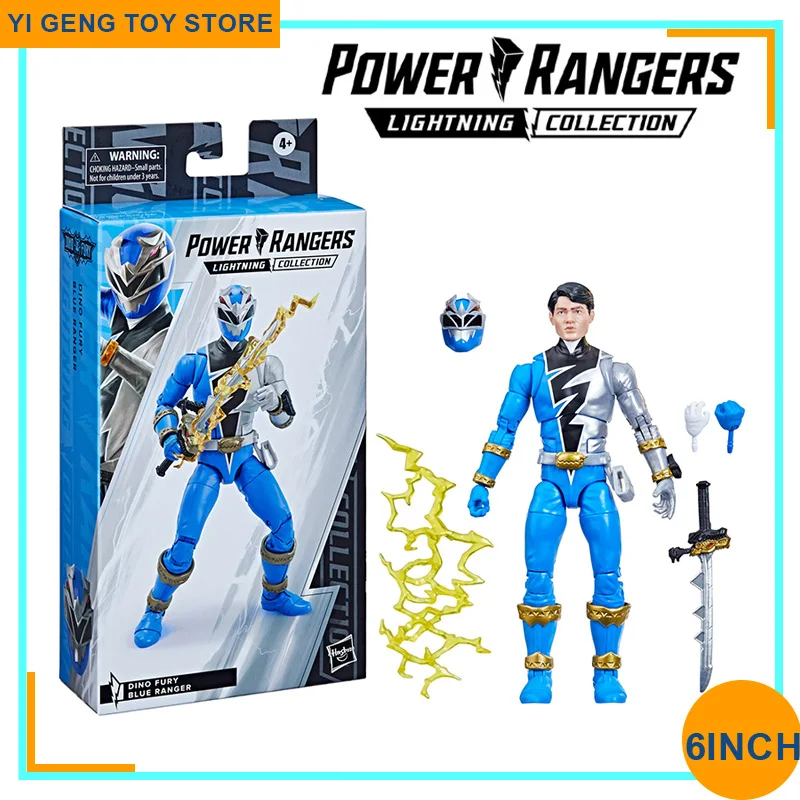 

6 Inch Original Power Rangers Lightning Collection Dino Fury Blue Ranger Action Figure Collectible Model Dolls Toys Kids Gifts