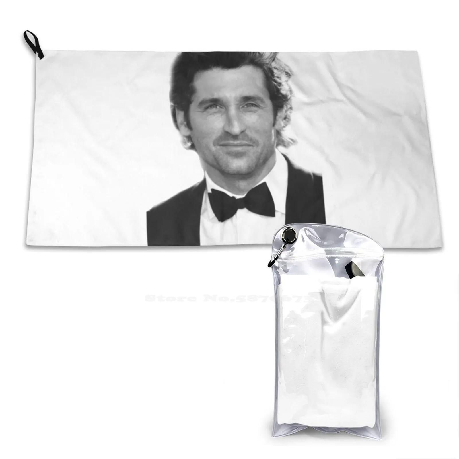 S Washcloth Patrick Dempsey Greys Anatomy Derek Shepherd Black And White