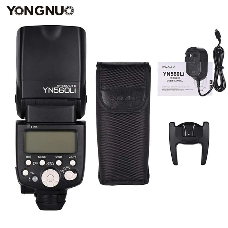 

YONGNUO YN560Li Speedlite GN58 Wireless Master Slave TTL Camera Flash for DSLR Camera Canon Nikon Sony Pentax Olympus Fuji