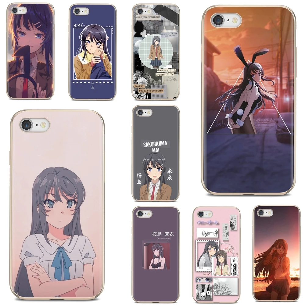 

Sakurajima Mai Anime For iPhone 10 11 12 13 Mini Pro 4S 5S SE 5C 6 6S 7 8 X XR XS Plus Max 2020 Phone Soft Case