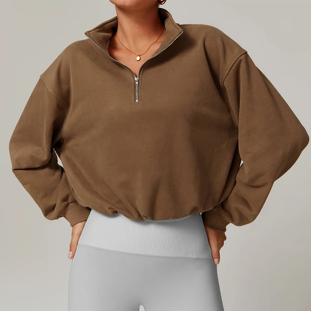 Зимняя спортивная толстовка с высоким воротником для бега пальто длинным