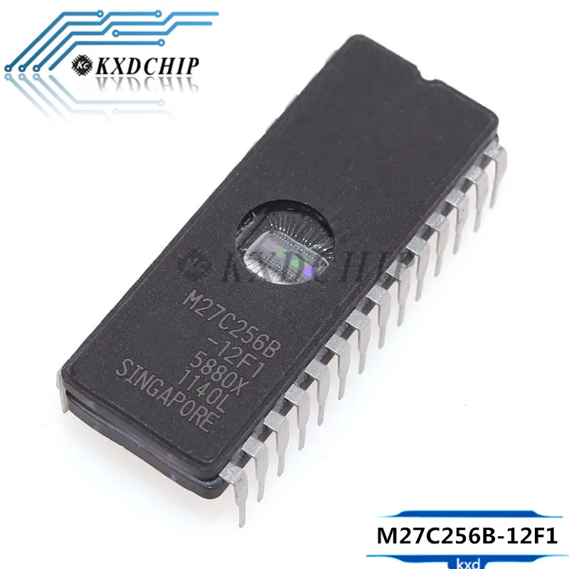 10 шт./лот M27C256B-12F1 M27C256B 27C256 EPROM UV 256KBIT 120NS DIP-28 новая и оригинальная деталь - купить по