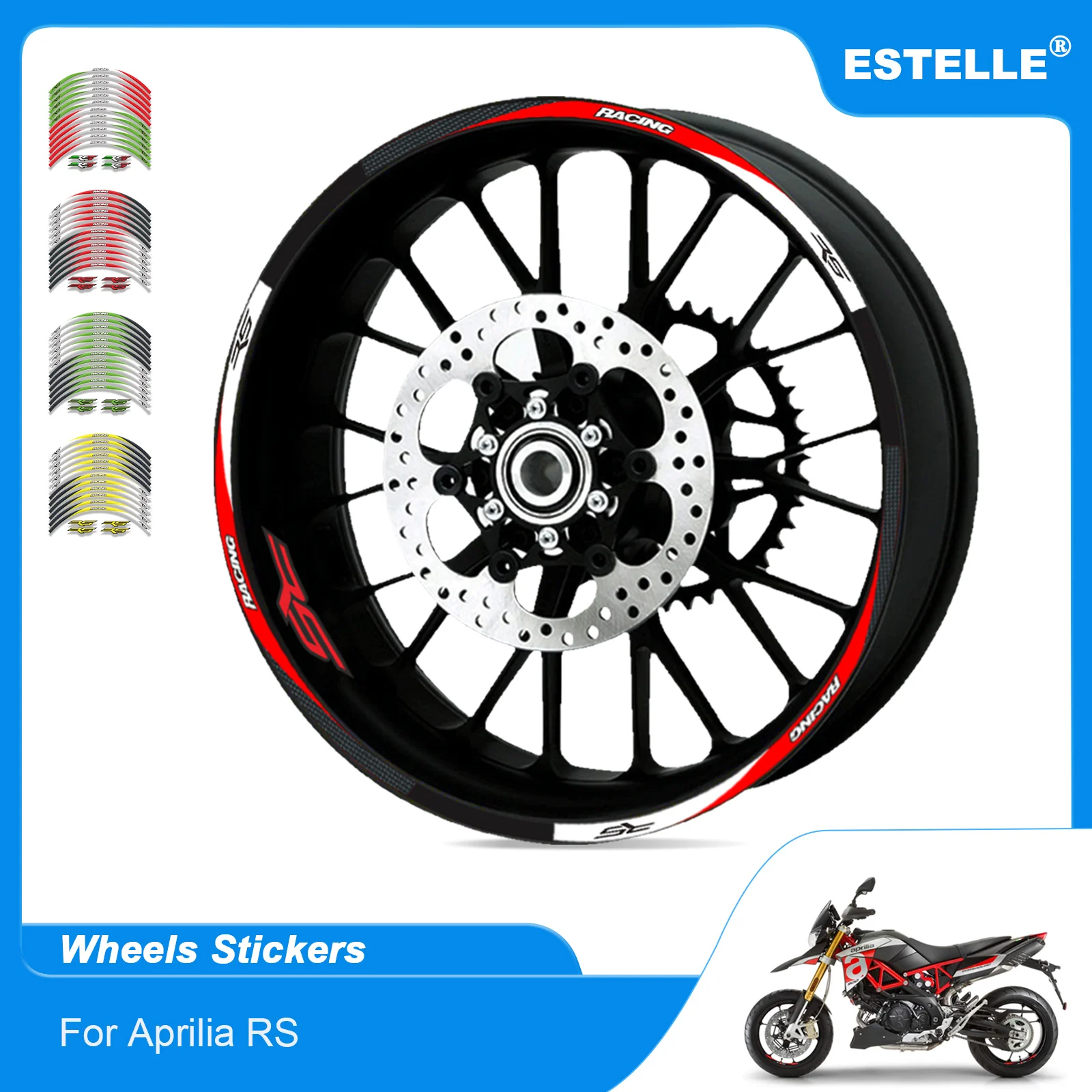 

Лидер продаж, наклейка на обод колеса мотоцикла, наклейки на обод, пленка для шин, светоотражающие наклейки, украшение для шин для Aprilia RS все ...