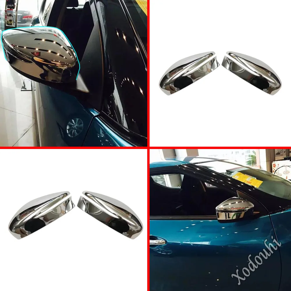 

Car Styling Decoration Back Rear View Eyebrow Side Door Mirror Cover Stick Trim Frame 2PCs For Nissan Leaf 2017 2018 2019 2020