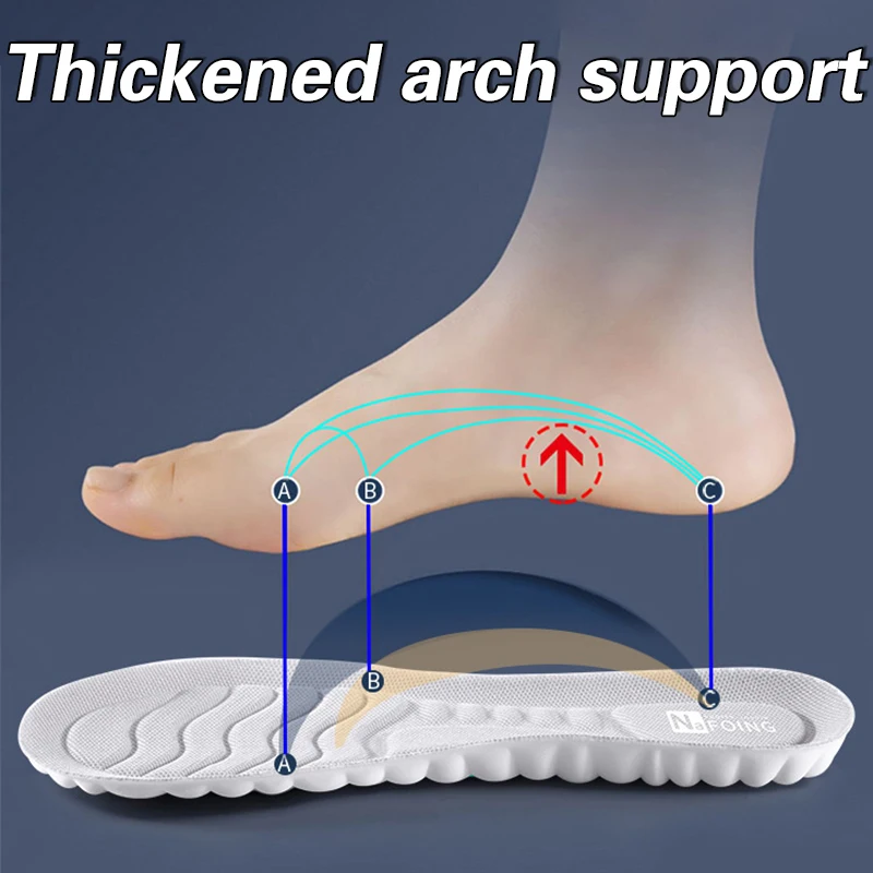 Мягкие ортопедические спортивные стельки с подошвой из искусственной кожи для
