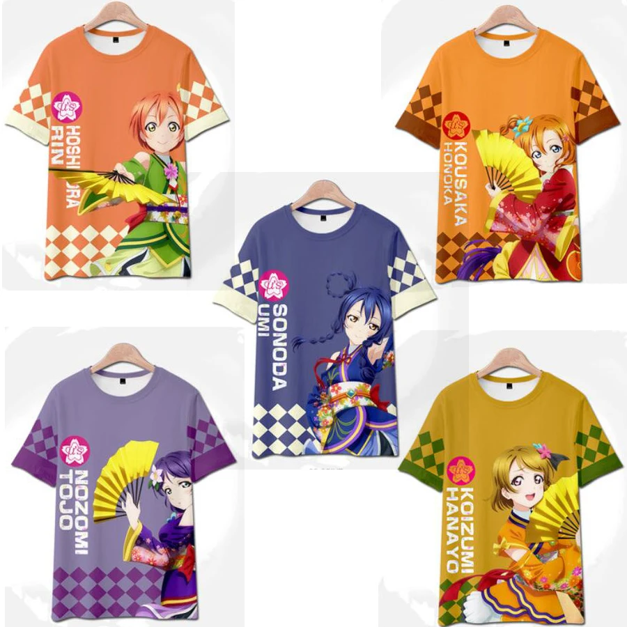 Love Live! Lovelive School Idol Project 3D T Shirt Women Men Kousaka Honoka Minami Kotori Sonoda Umi Ayase Eli Cosplay Costume