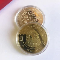 innovative metal lightweight compact santa claus collectible coin for home commemorative coin commemorative coin