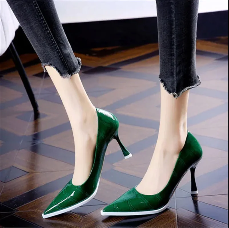 

Модные милые женские тонкие каблуки-Слипоны для весны и лета G1043