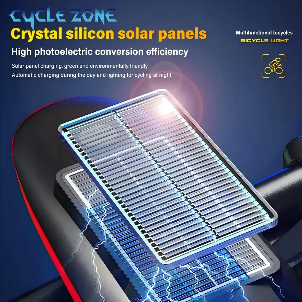 Солнечная велосипедная фара с электрическим звонком USB аккумуляторная лампа для