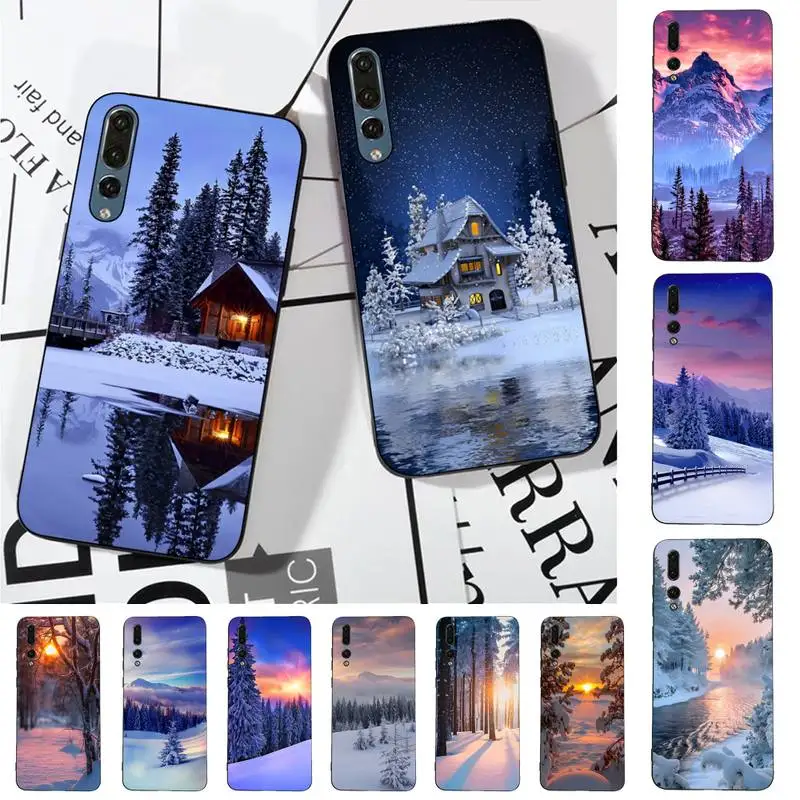 

Cute Winter Snow Phone Case for Huawei P30 40 20 10 8 9 lite pro plus Psmart2019