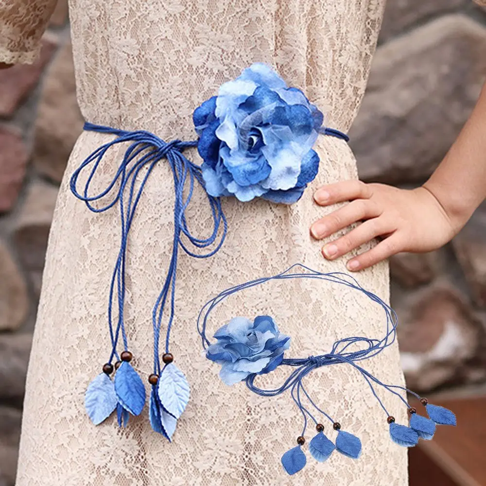 

Fashion Girls Women Tassle Thin Big Flower Waist Rope Belts Waistband Waist Chain