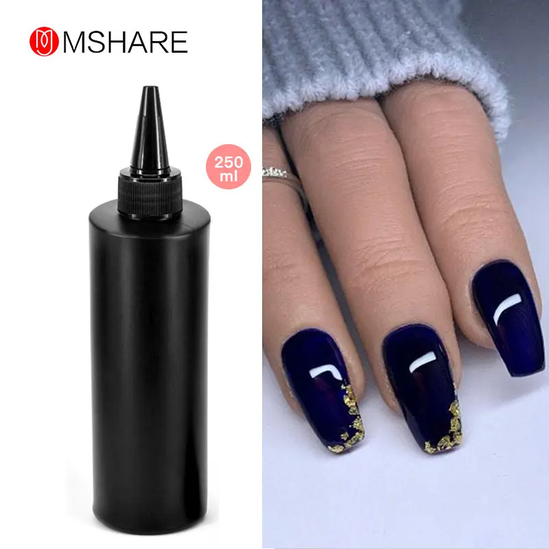

MSHARE 250ml Navy Blue Gel Polish Black White Nail Color Varnish Soak Off UV LED Nails