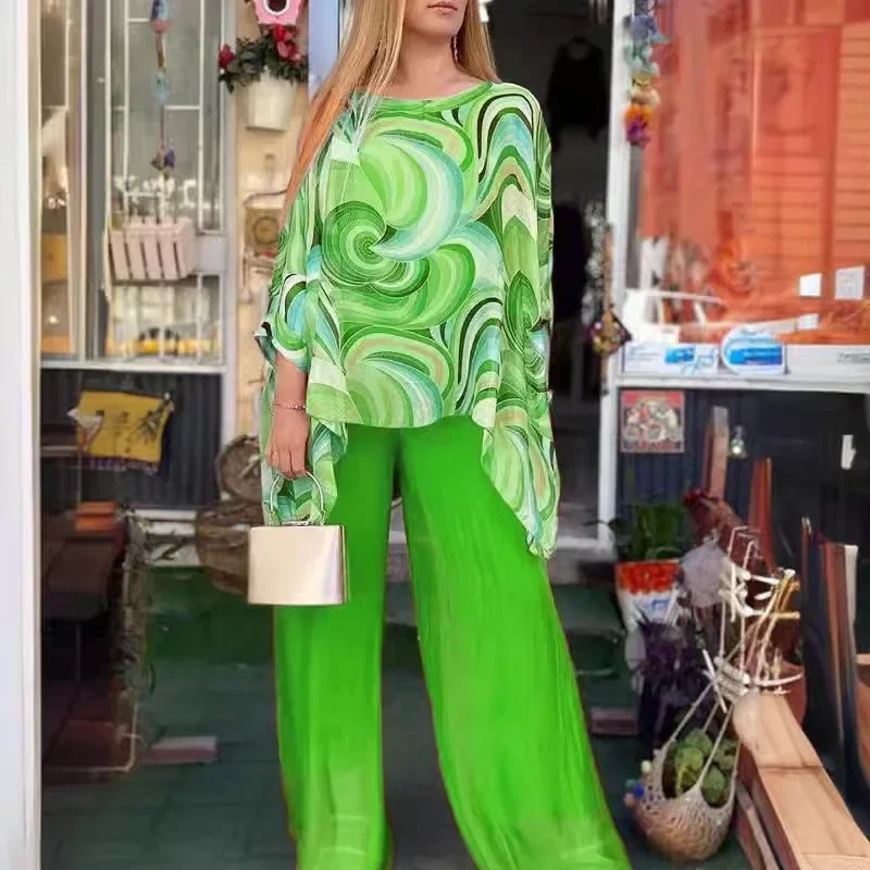 2024 новая уличная повседневная женская красочная цветная шифоновая футболка с