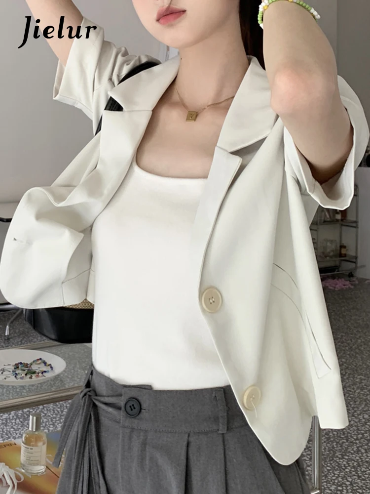 Jielur Женский офисный костюм Летняя короткая куртка во французском стиле рабочая