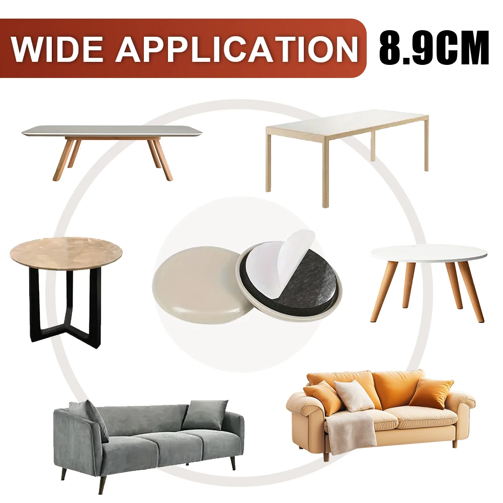 16 шт. мебельные ползунки 89 мм мобильная тяжелая мебель гладкий пол защита ковер