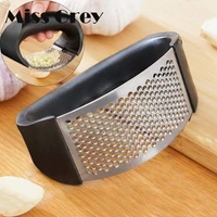 professional stainless steel garlic mincer kitchen accessories manual chopper grater press ginger grinder masher crusher tools