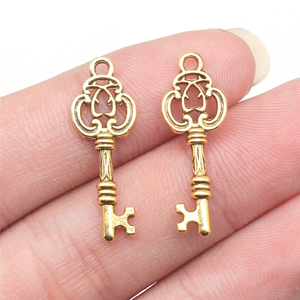 

30Pcs 27x10mm Antique Silver Color Key Charms Pendant Designer Charms Fit Jewelry Making DIY Jewelry Accessories Wholesale