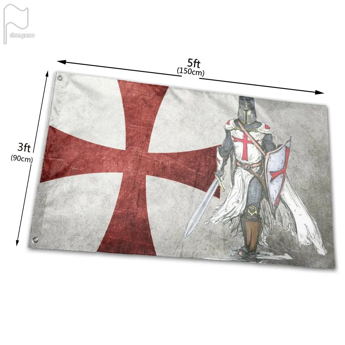 90x150cm Knights Templar Flag Medieval Crusaders Battle Ensign | Flags