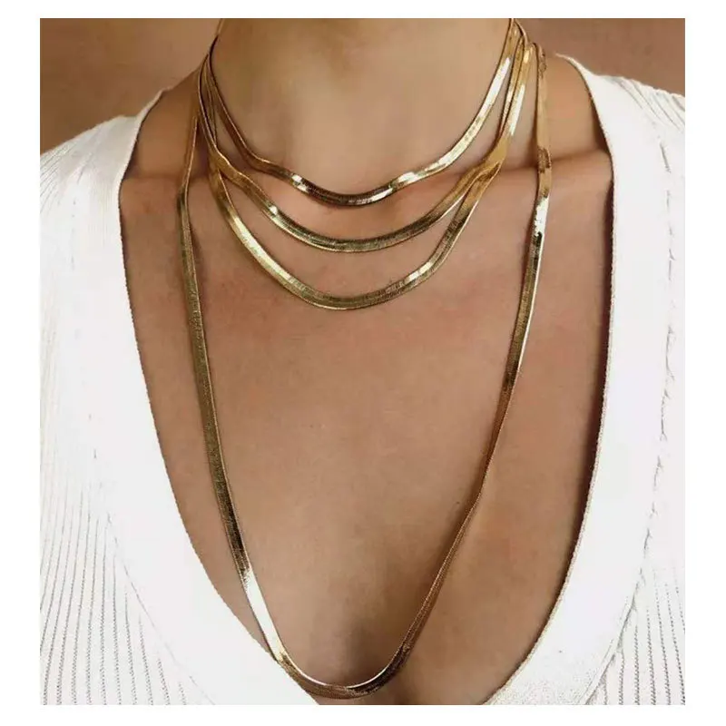 

Cold Ins Wind Necklace Retro Simple Temperament Alloy Multilayer Gold Clavicle Chain Necklaces Women