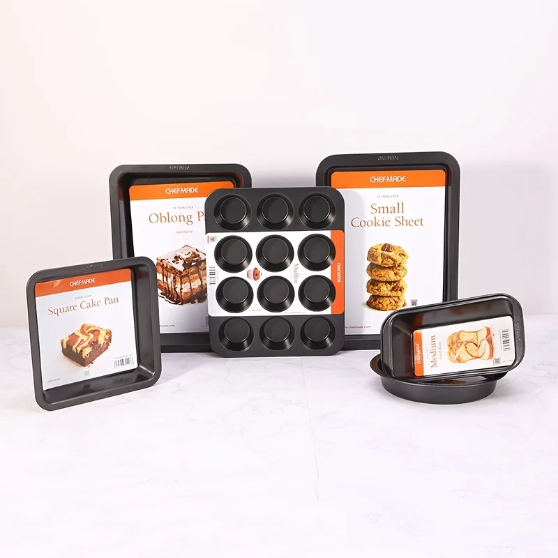 

CHEFMADE, 6 шт. кастрюля для хлеба, антипригарная форма для выпечки, кастрюля для выпечки торта из углеродистой стали, принадлежности для выпечки...