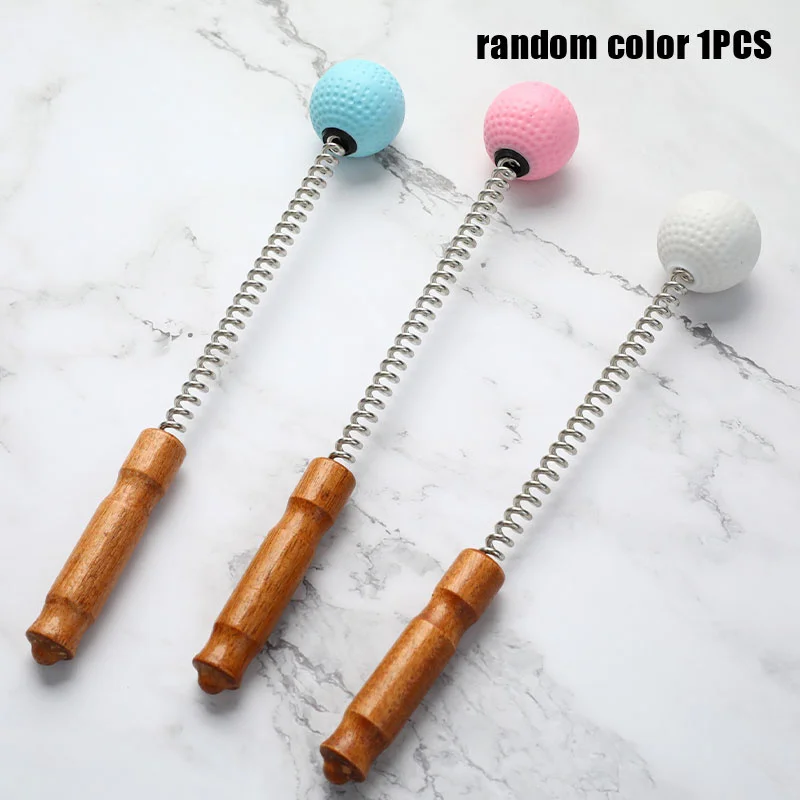 

Hand-held Multi-purpose Knee Massager Stick Golf Massage Hammer Massager for Body Wooden Handle Massage Ball 1Pcs