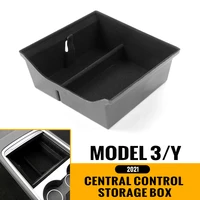 for tesla model 3 y 2021 abs flocking car central control storage box armrest organizer glasses holder auto interior accessories