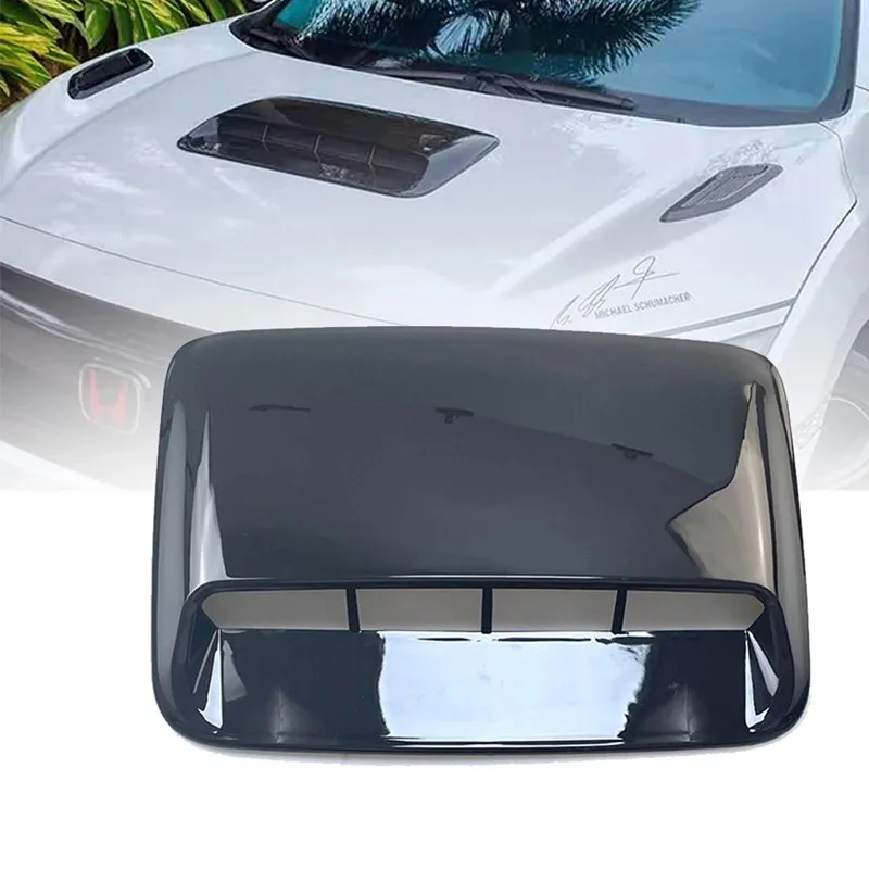 

ABS Black Gloss Air Outlet Cover Decoration Universal Car Hood Scoop Air Flow Intake Vent Cover Car Styling Part