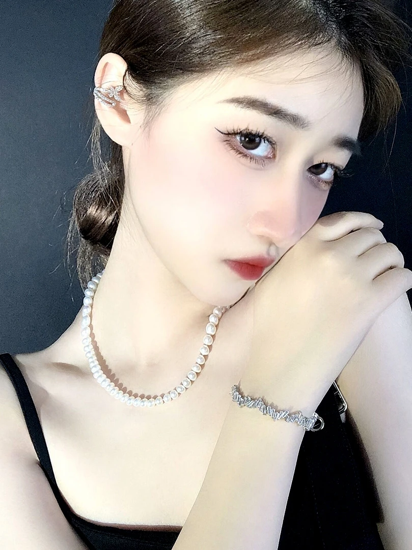 Ipmsis Light Luxury Jewelry Ear Clip No Pierced Cold Sle Studs European and American Pearl Earrings