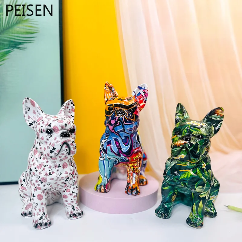 

French Fighting Dog Living Room Ornaments Home Office Porch Desktop Decorations Resin Crafts Living Room Decoration home decor
