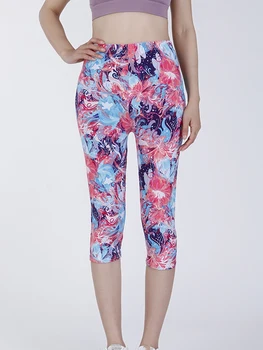YSDNCHI Printing Leggings Women Summer Bottoms Fitness Elastic Hot Sale Short Pants Big Red Floral Leggins 2022 New Dropship 1