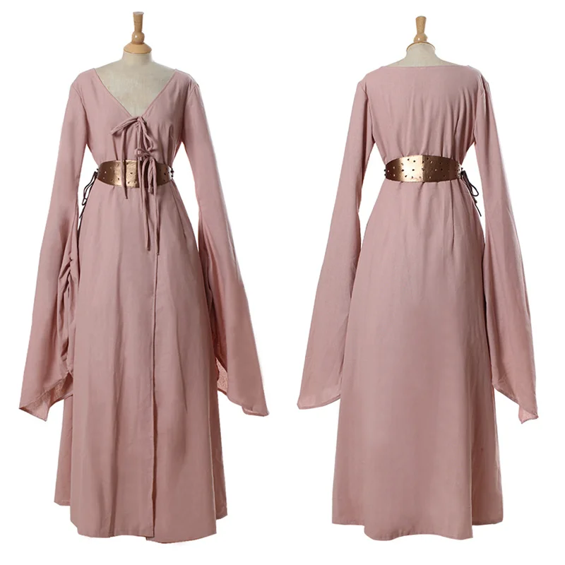 

Movie Sansa Cosplay Costume Pink Dress For Adult Women Halloween Party Outfits