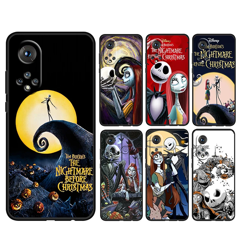 

Nightmare Before Christmas For Honor 80 70 60 50 30 20 20 10 9 9X 9A 9C X8 8A Pro Plus Lite 4G 5G Silicone Black Phone Case