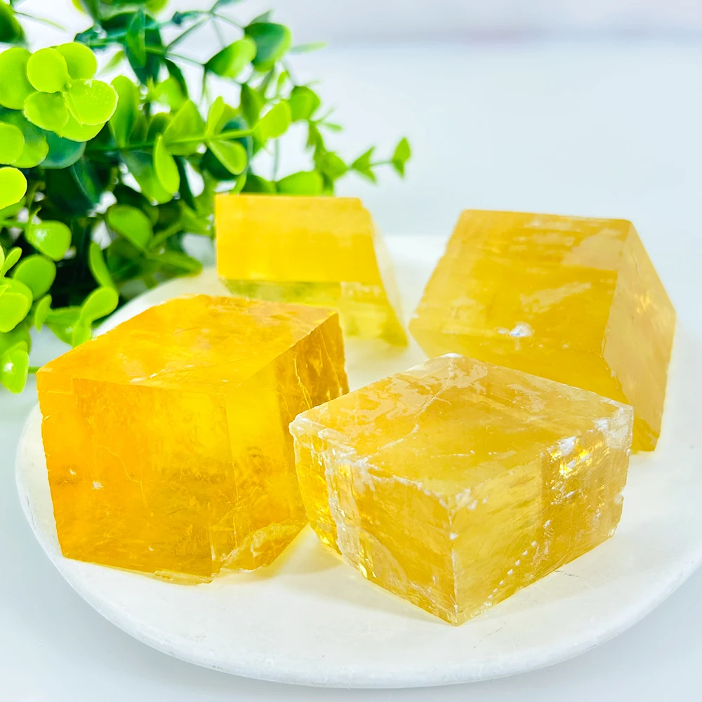 Натуральный медовый кальцит 1 шт. необработанные кристаллы лечебное минеральное