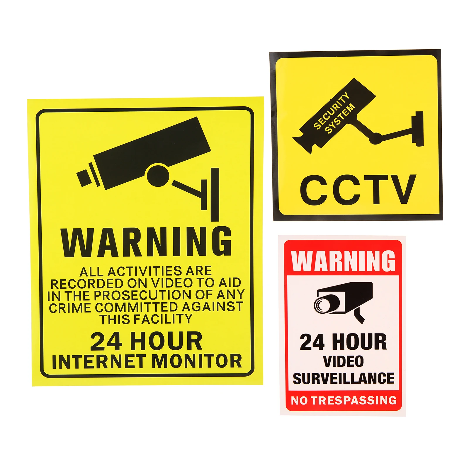 Warning Sign Wall Decal Surveillance Monitor Public Area Home Security