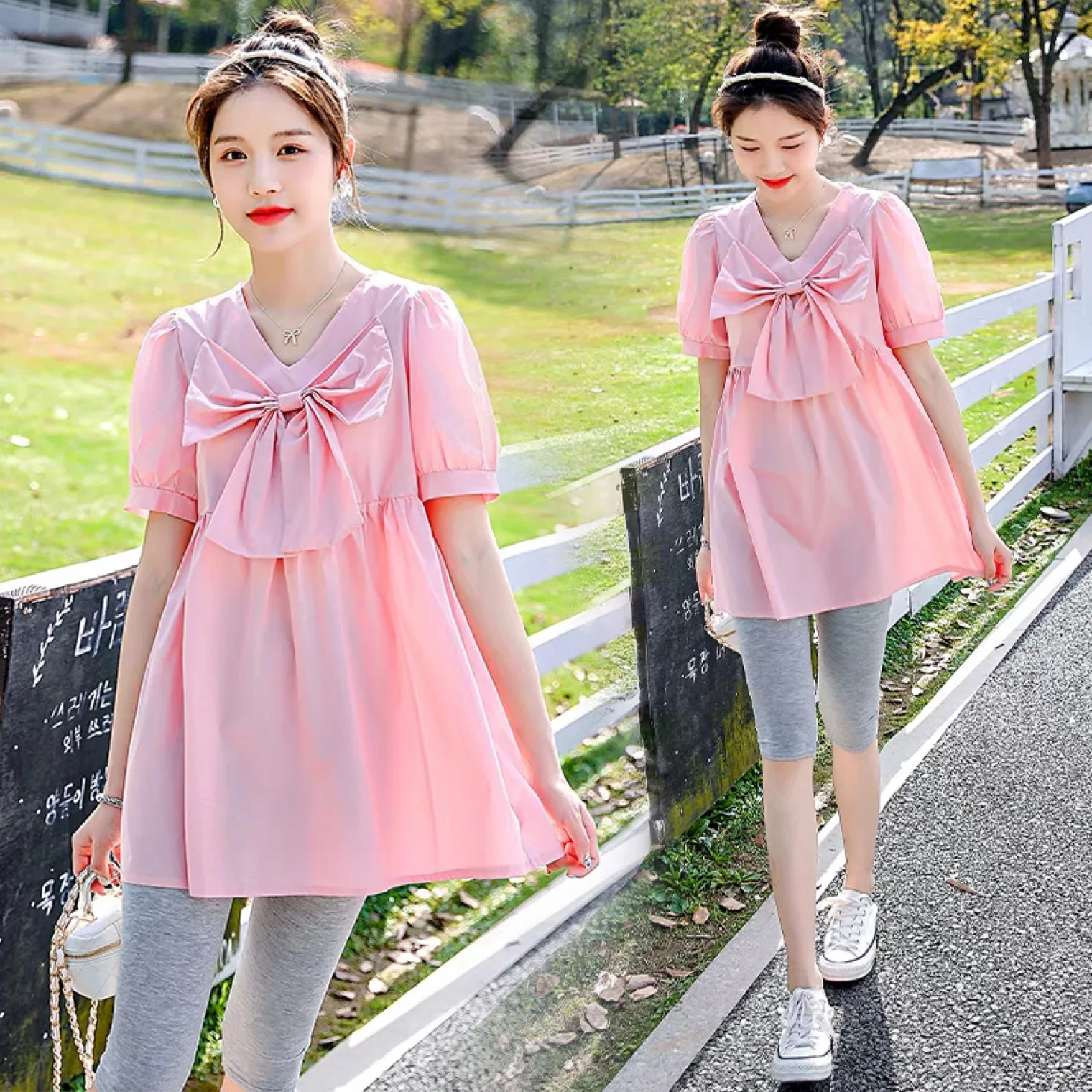 

Весна 2022 рубашка с коротким рукавом для беременных большого размера dress2022