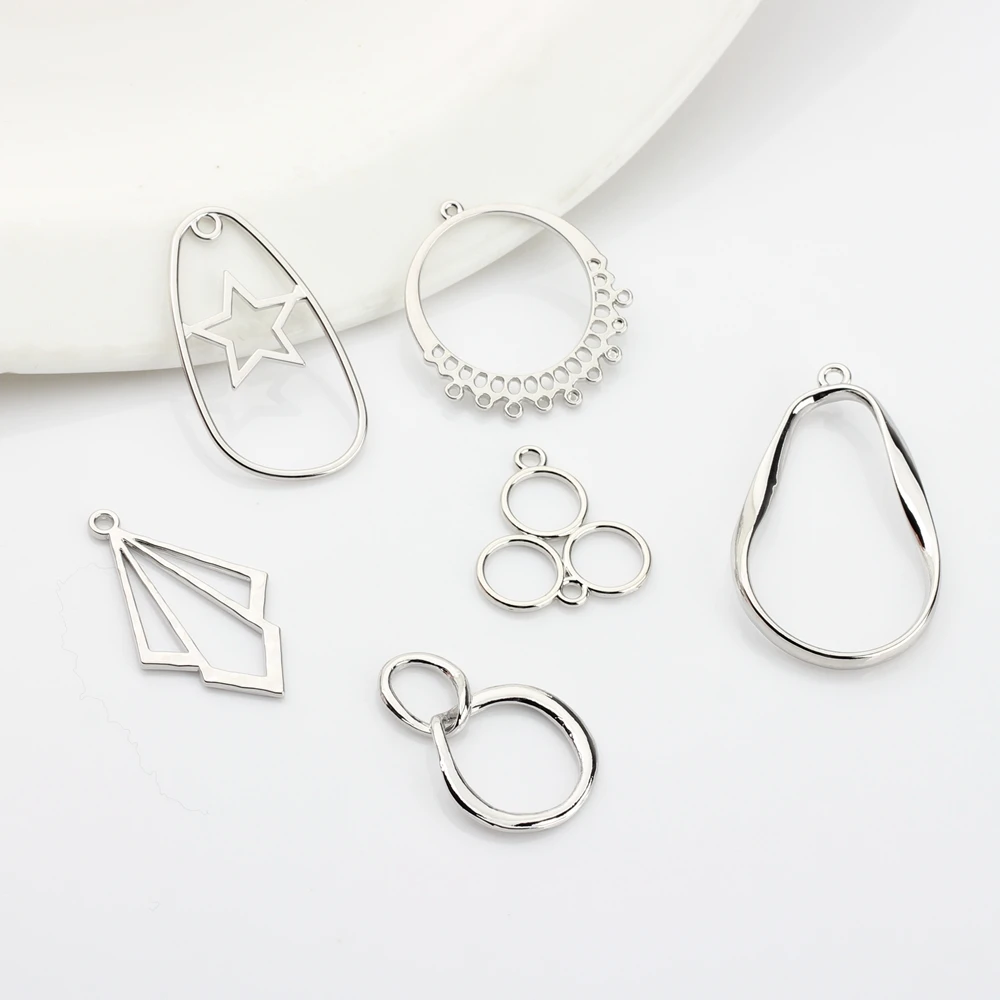 Подвеска из цинкового сплава геометрический полый Шарм-соединитель 6 шт./лот для